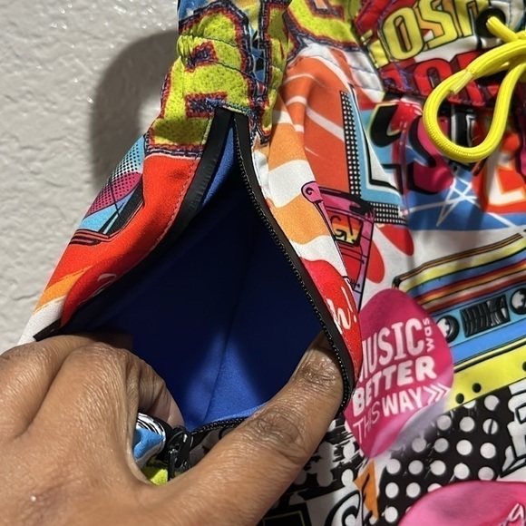 Bang Men SUPER POP RESORT SHORTS Retro 90’s Y2K Zip Pockets Size Medium Beachy - Picture 4 of 13